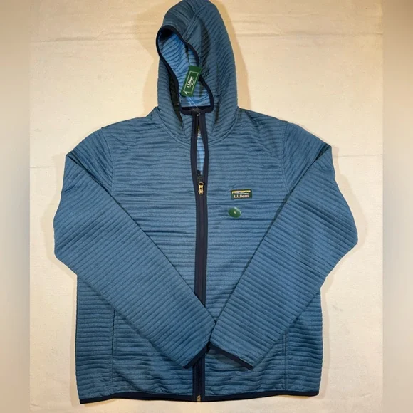 NWT L.L. Bean Men’s Blue Full-Zip Hooded Sweatshirt Jacket
